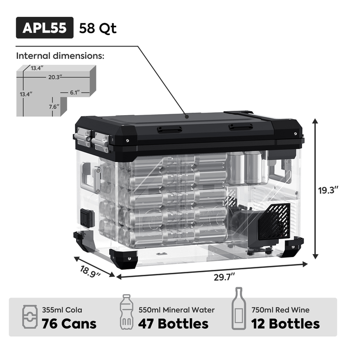 ICECO APL55 Dual Zone 12 Volt Freezer 55 LT