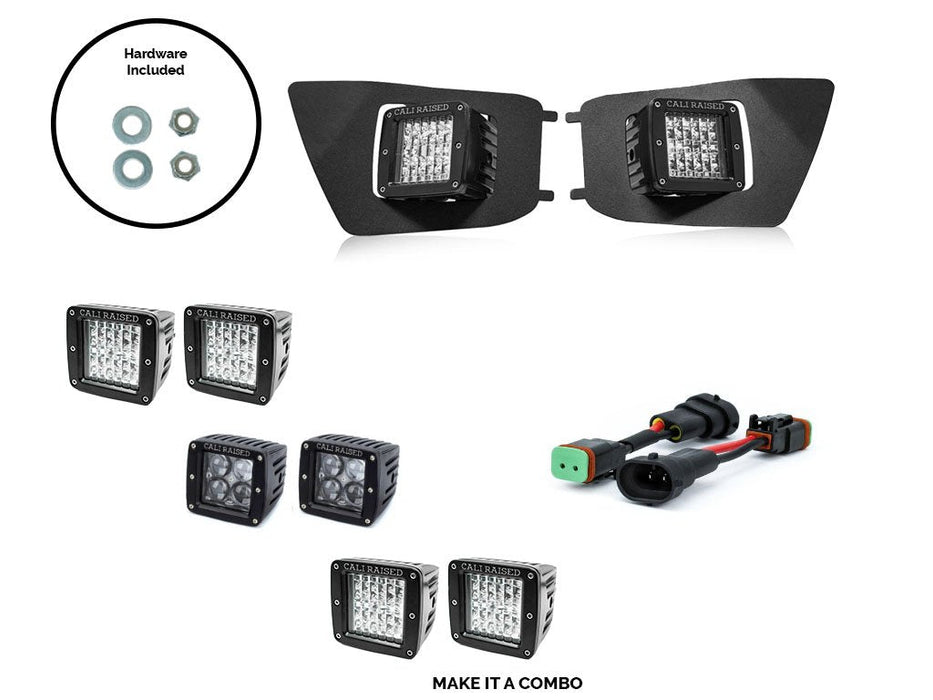 Cali Raised LED Fog Light Pod Replacements Brackets Kit For Tacoma (2012-2015)