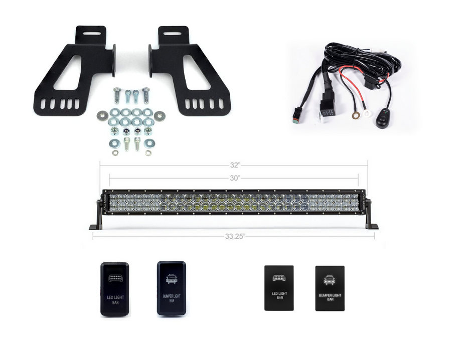 Cali Raised 32" Upper Grille LED Light Bar Brackets Kit For Tacoma (2016-2023)