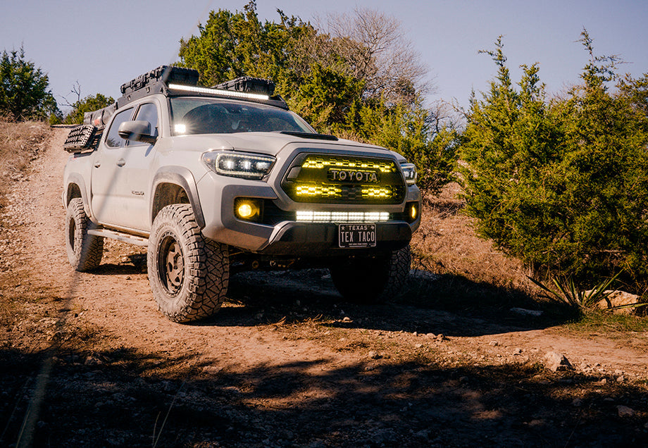 Cali Raised 32" Upper Grille LED Light Bar Brackets Kit For Tacoma (2016-2023)