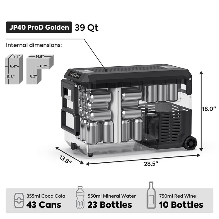 ICECO JP40 Pro Dual Zone Wheeled Portable Freezer With Cover 40 LT