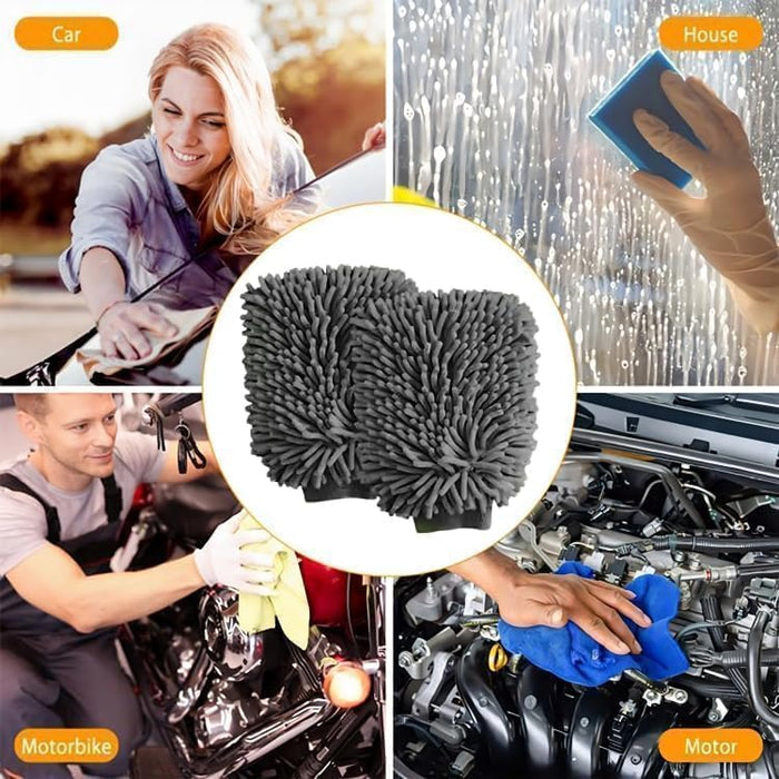 WASH & WHIPS Car Wash Kit - 3-Gallon Bucket with Particle Interceptor Trap, Shampoo, Chenille Mitt & Microfiber Soft Towel