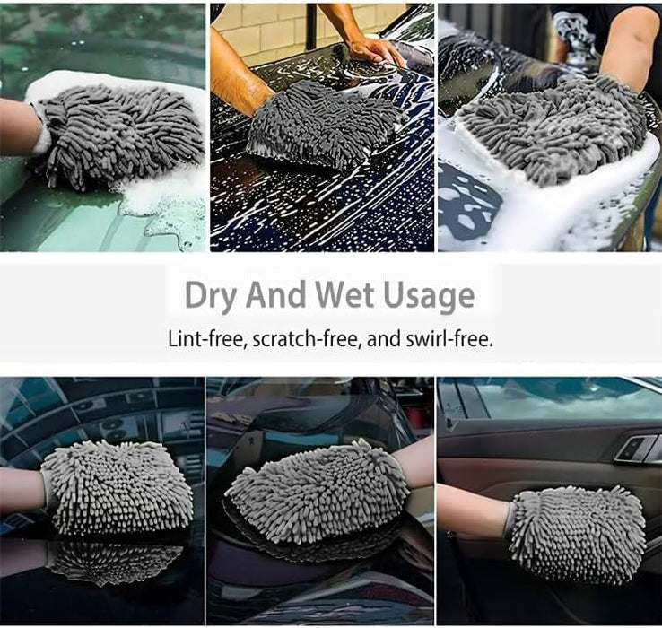 WASH & WHIPS Car Wash Kit - 3-Gallon Bucket with Particle Interceptor Trap, Shampoo, Chenille Mitt & Microfiber Soft Towel