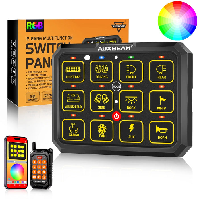 Auxbeam AC-1200 RGB Switch Panel (One-Sided Outlet)