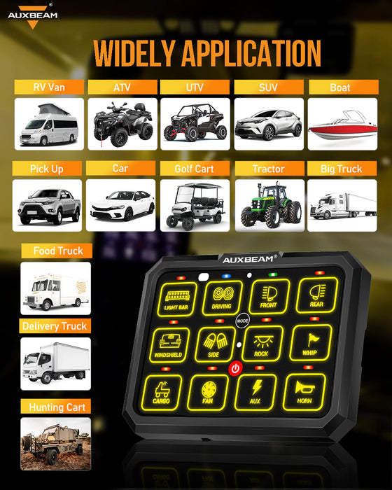 Auxbeam AC-1200 RGB Switch Panel (One-Sided Outlet)