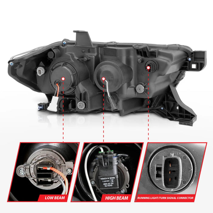 Anzo Projector Plank Style Headlights Black For Tacoma (2016-2023)