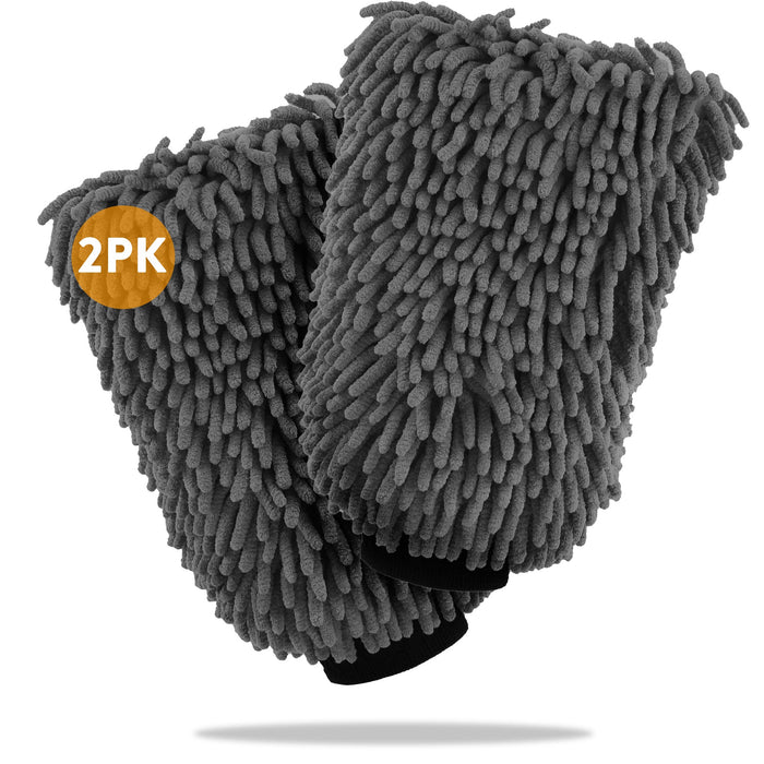 WASH&WHIPS Microfiber Chenille Car Cleaning Mitt