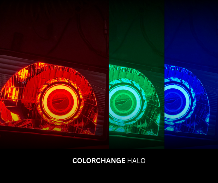 SRQ Fab LED Retrofit Headlights - Colorchange Halos For Tacoma (1998-2000)