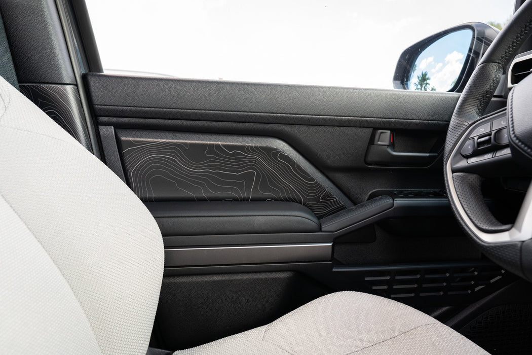 StickerFab Topographic Front Door Armrest Panel Protection for Tacoma (2024-Current)