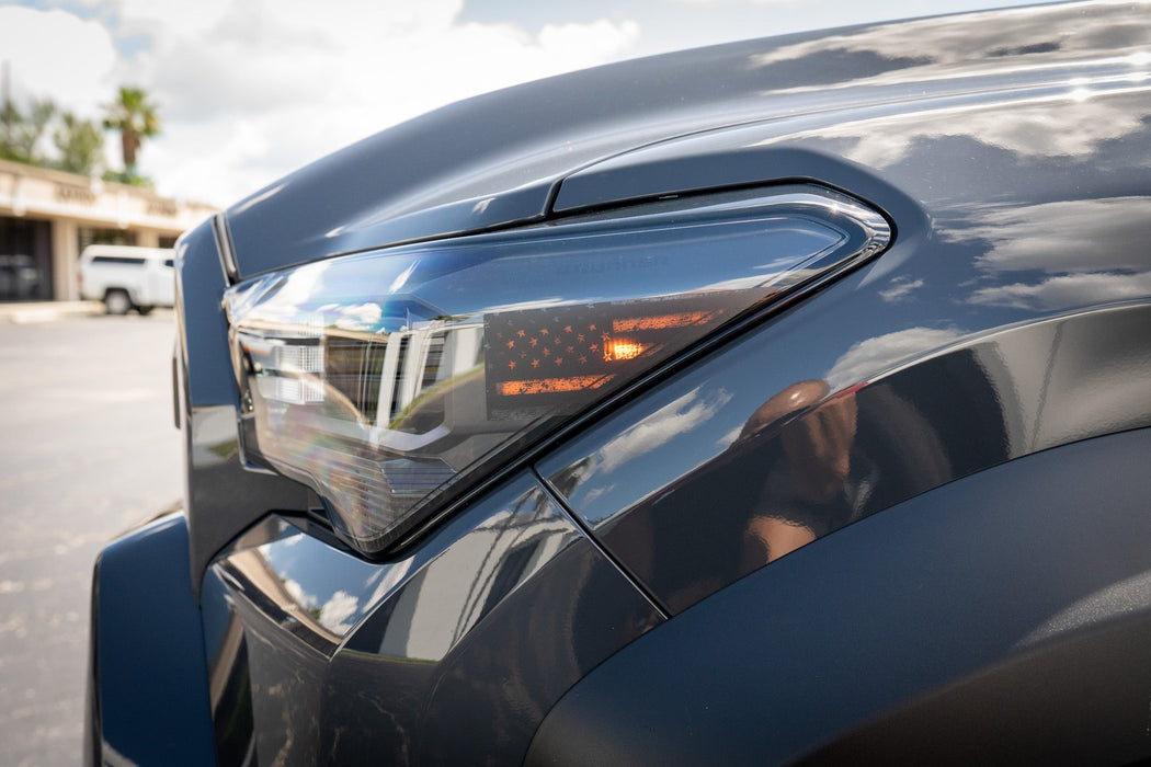 StickerFab Distressed American Flag Front Sidemarker Overlays for Tacoma (2024-Current)