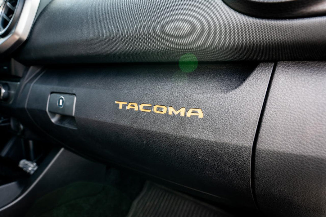 StickerFab Glove Box "TACOMA" Logo Inlays for Tacoma (2016-2023)