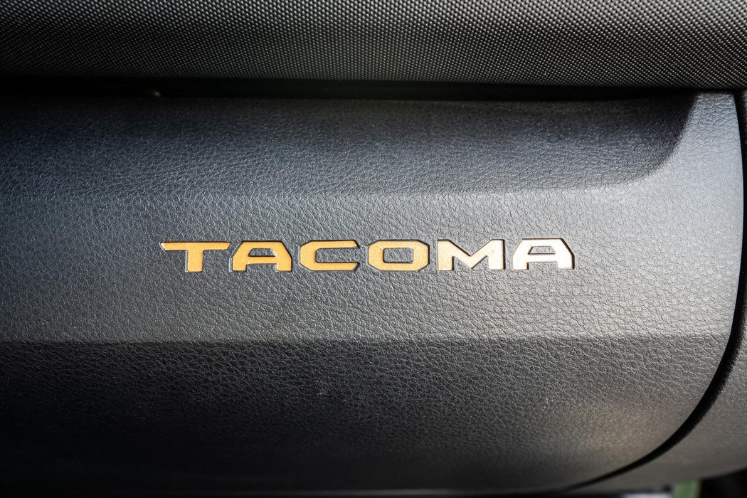 StickerFab Glove Box "TACOMA" Logo Inlays for Tacoma (2016-2023)