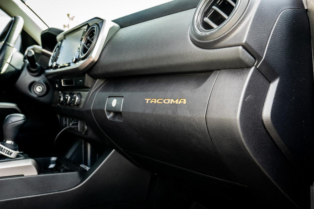 StickerFab Glove Box "TACOMA" Logo Inlays for Tacoma (2016-2023)