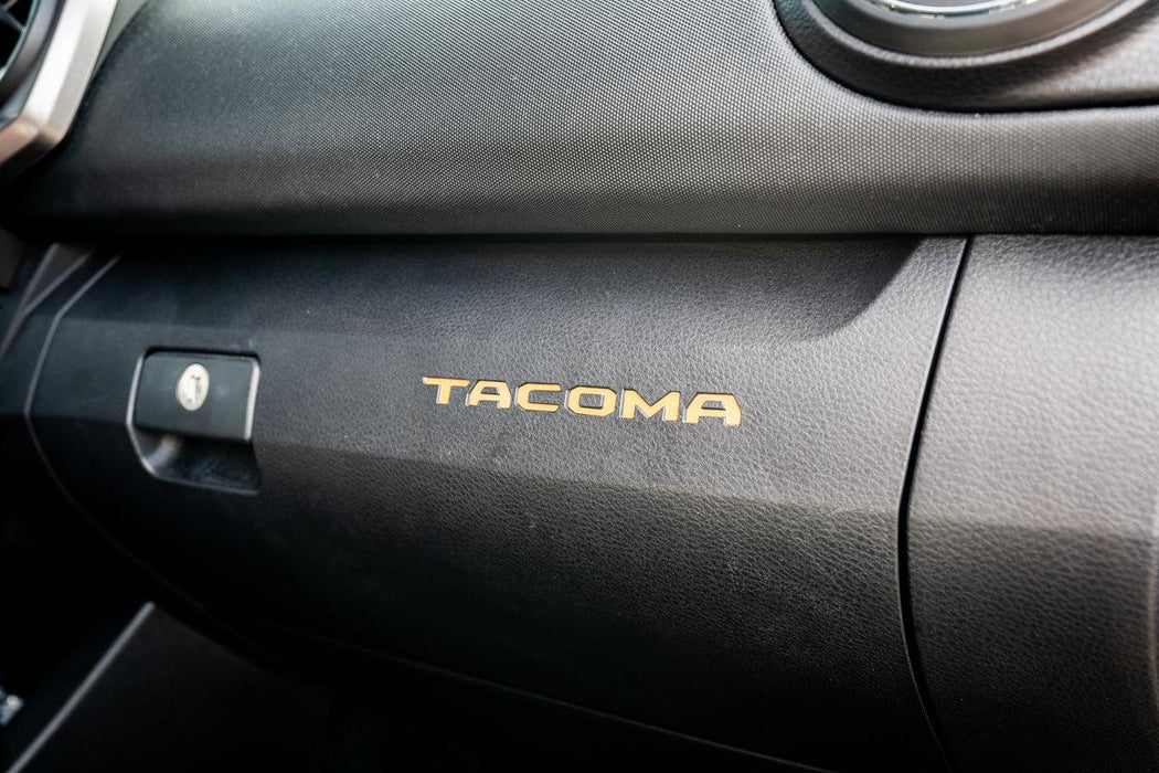 StickerFab Glove Box "TACOMA" Logo Inlays for Tacoma (2016-2023)