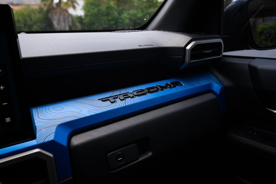 StickerFab 3 Piece Topographic Map Dash Overlays for Tacoma (2024-Current)