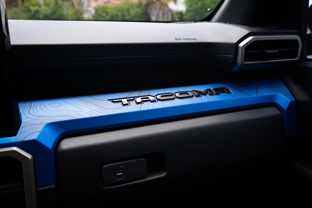 StickerFab 3 Piece Topographic Map Dash Overlays for Tacoma (2024-Current)