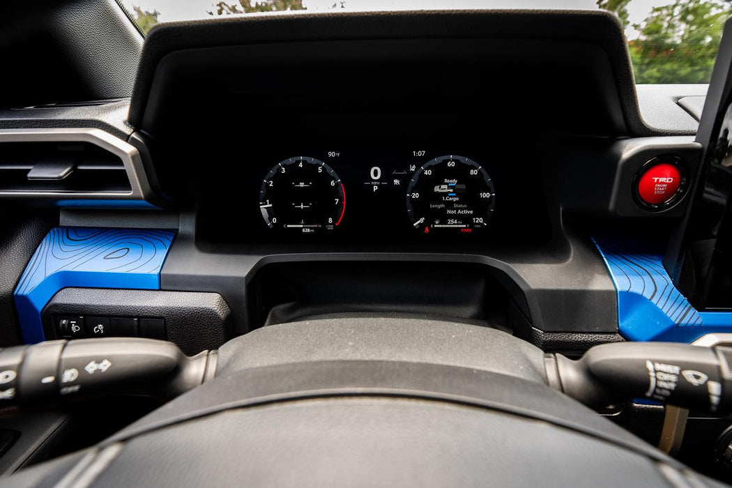 StickerFab 3 Piece Topographic Map Dash Overlays for Tacoma (2024-Current)