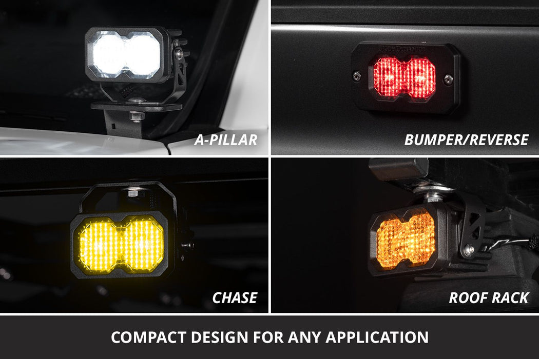 Diode Dynamics C2 2.0 SAE Yellow Max LED Pod (pair)