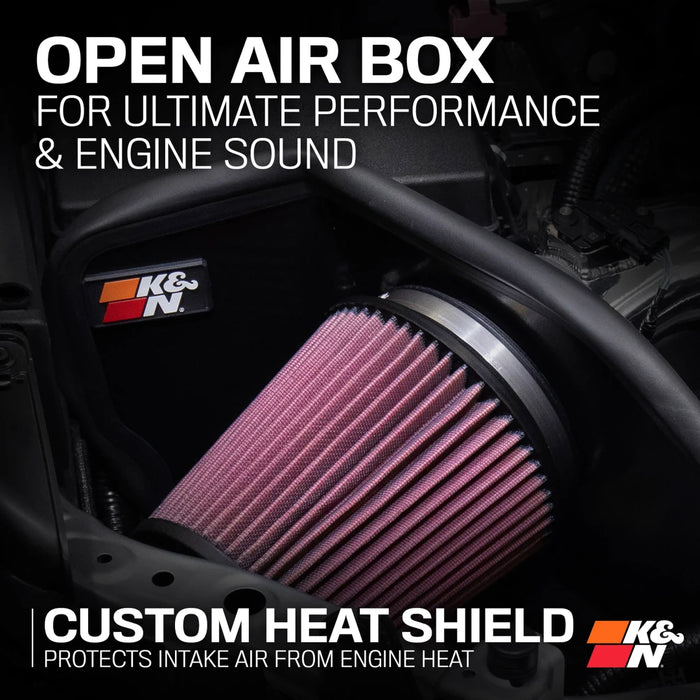 K&N Cold Air Intake System High Flow Air Filter Aluminum Tube For Tacoma (2024-Current)