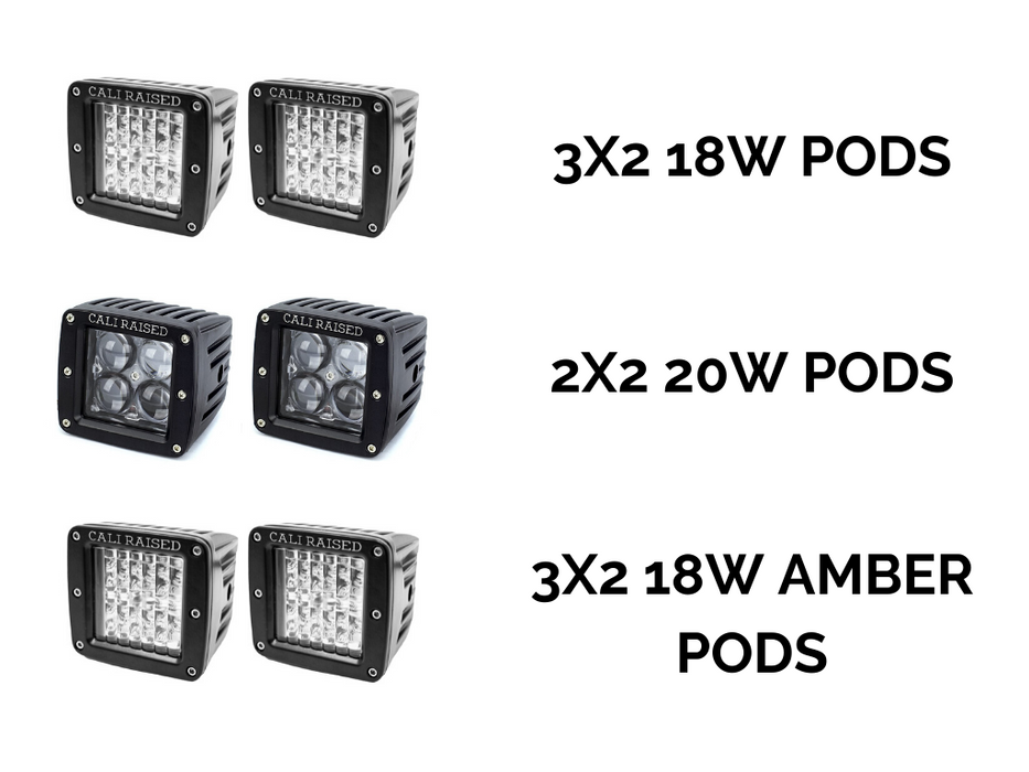 Cali Raised LED Fog Light Pod Replacements Brackets Kit For Tacoma (2012-2015)