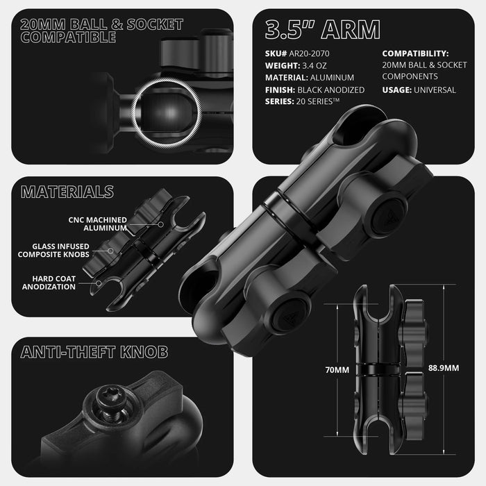 Tackform LINK™ Vent Mount Bracket With 20LITE Phone Holder for Tacoma (2016-2023)