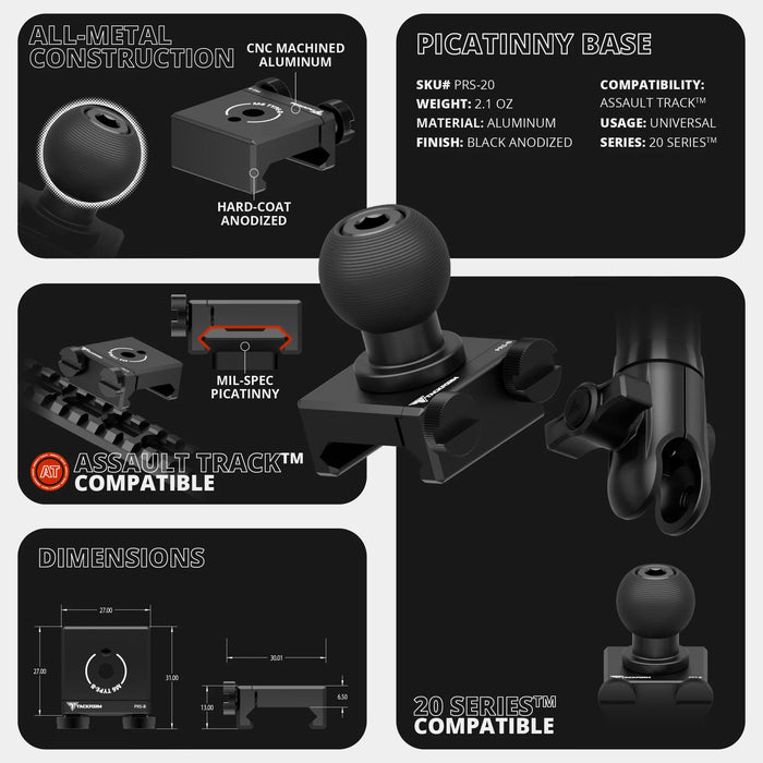 Tackform TRAXX™  Assault Track Picatinny Dash Bracket With Dual MagSafe Phone Mounts for tacoma (2016-2023)