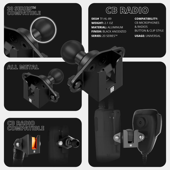Tackform TRAXX™ - Slim Track Dash Bracket With 20LITE Phone & CB Microphone Mounts for Tacoma (2016-2023)