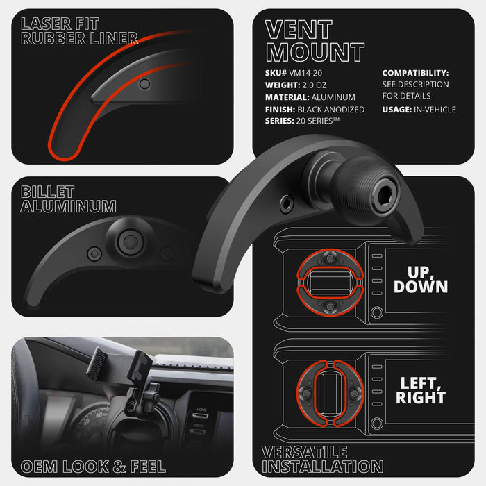 Tackform LINK™ Vent Mount Bracket for Tacoma (2016-2023)
