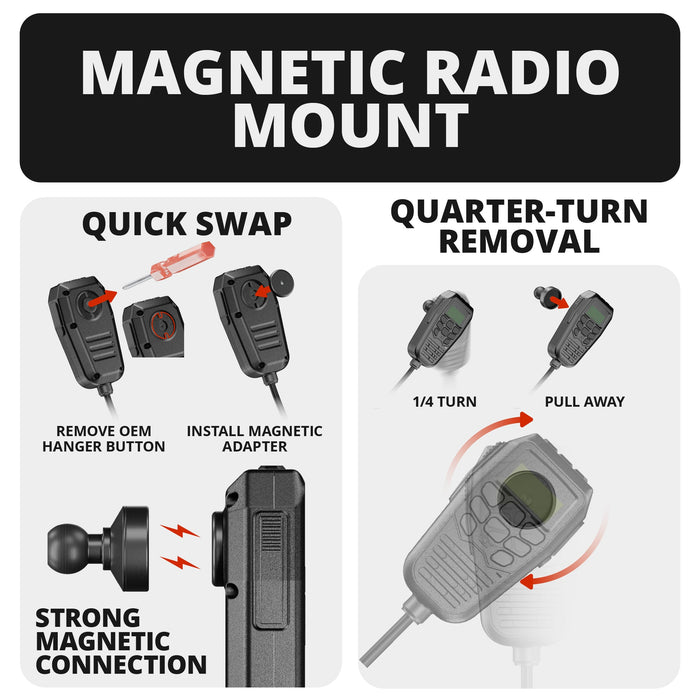 Tackform LINK™ Vent Mount Bracket With Midland MXT275 and MXT575 Magnetic CB Radio Mic Holder for Tacoma (2016-2023)