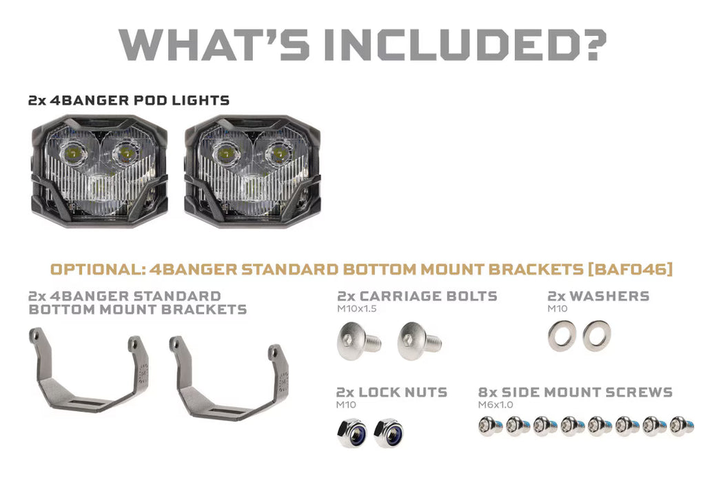 Morimoto 4Banger LED Pods: NCS Flood Beam