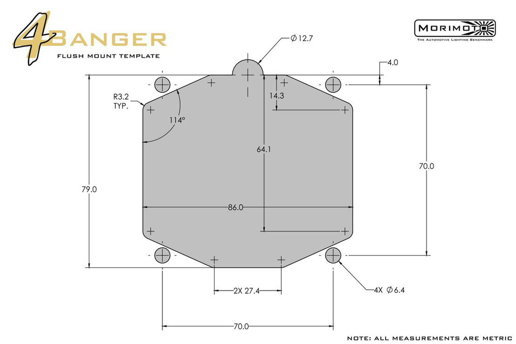 Morimoto 4Banger Pod Lights: Flush Mounting Kit
