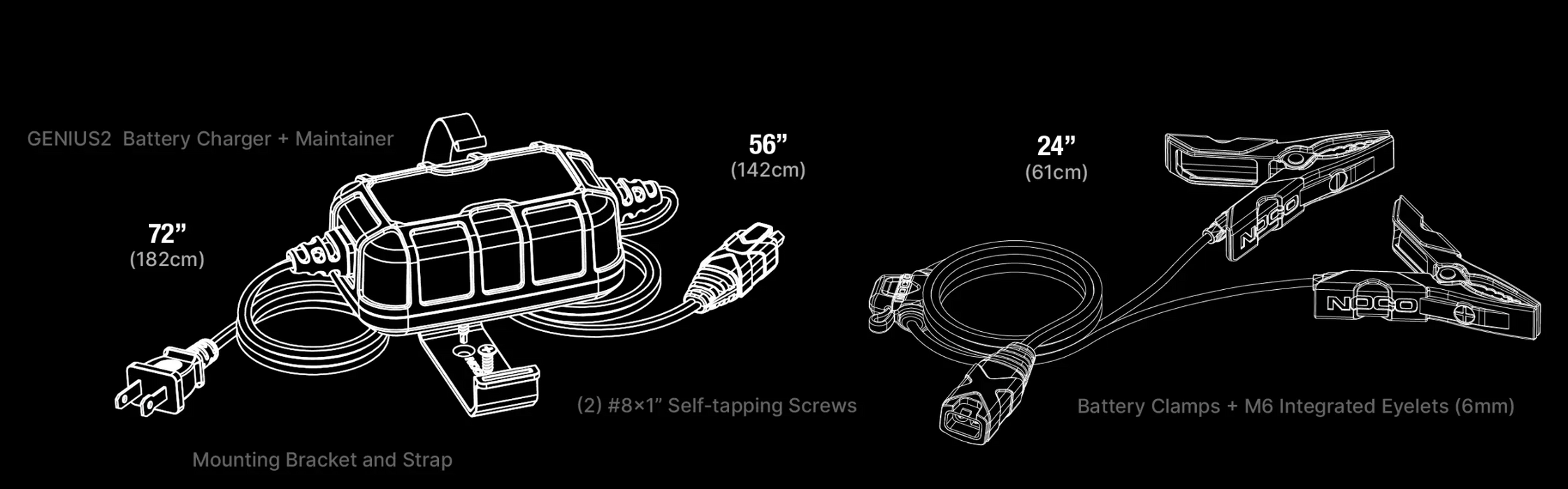 Noco GENIUS2 6V/12V 2A Smart Battery Charger