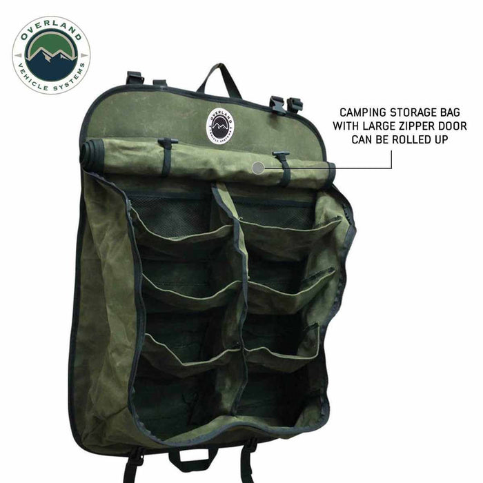 Overland Vehicle Systems Camping Gear Waxed Canvas Storage Bag