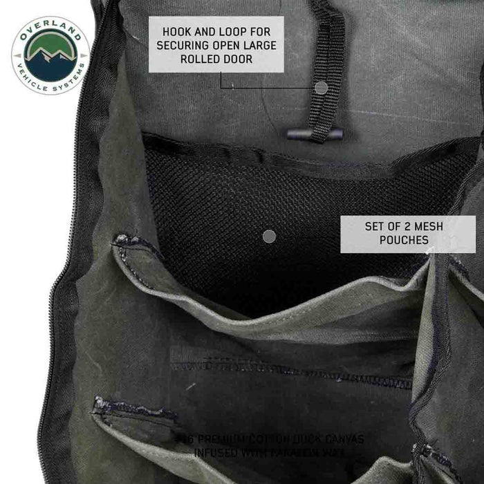 Overland Vehicle Systems Camping Gear Waxed Canvas Storage Bag