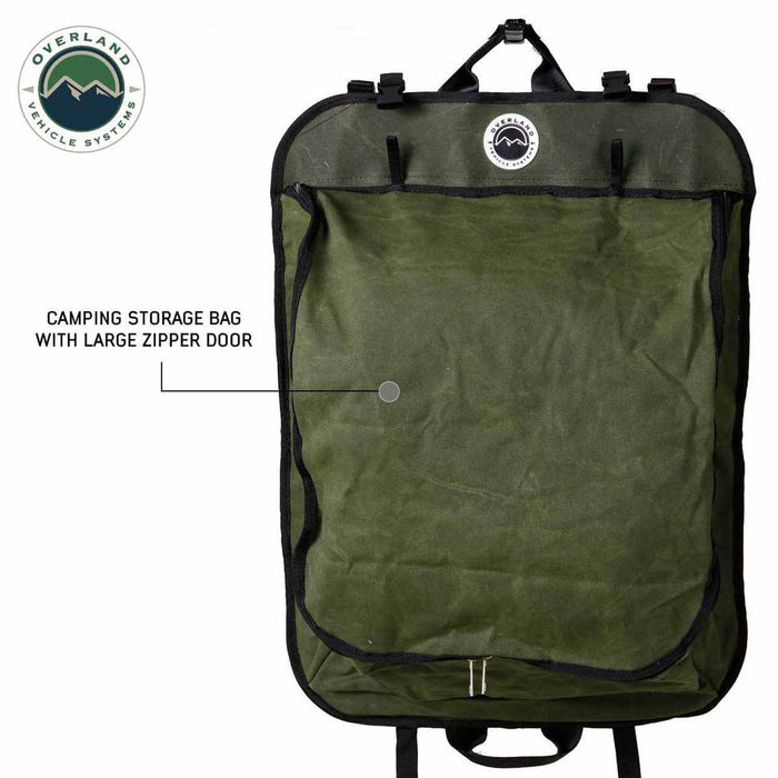 Overland Vehicle Systems Camping Gear Waxed Canvas Storage Bag