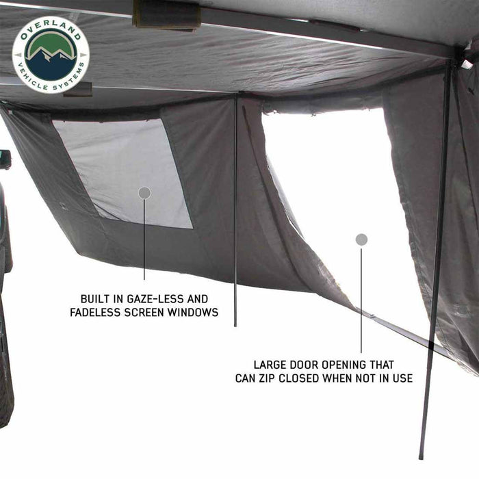 Overland Vehicle Systems HD Nomadic 270 Degree Awning Wall 1 With Door & Window