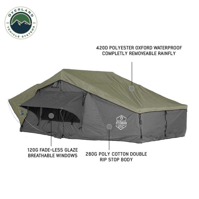 Overland Vehicle Systems HD Nomadic 3 Extended Soft Shell Roof Top Tent