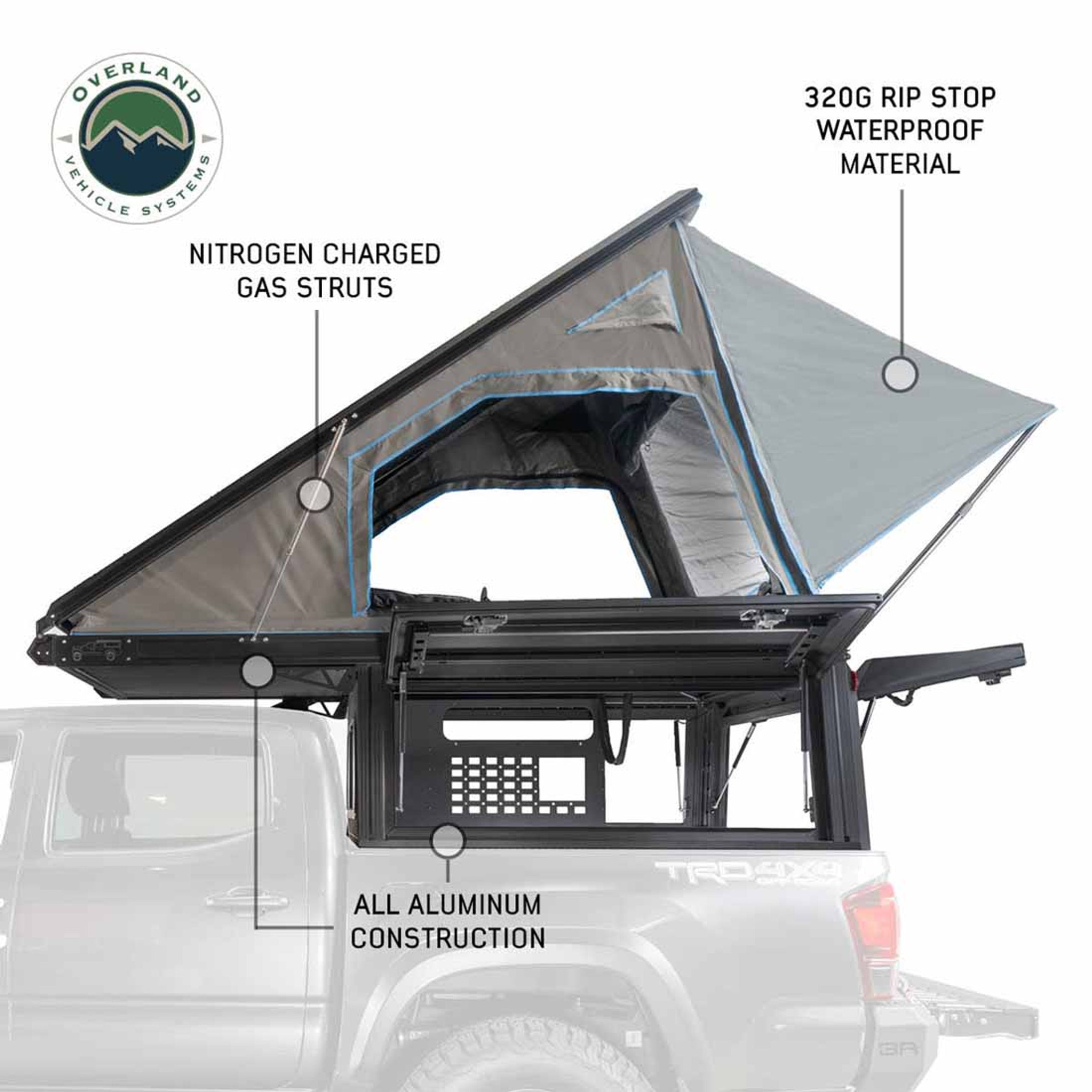 Overland Vehicle Systems MagPak Camper Shell/Roof Top Tent Combo ...