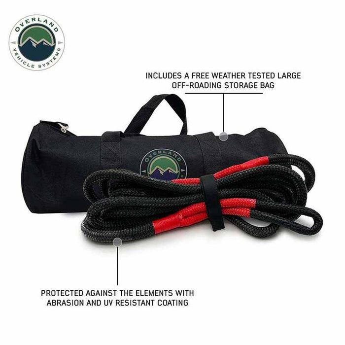 Overland Vehicle Systems Brute Kinetic Recovery Rope w/ Storage Bag