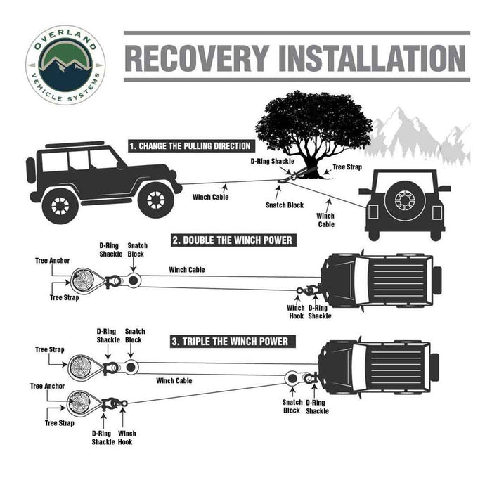 Overland Vehicle Systems Brute Kinetic Recovery Rope w/ Storage Bag