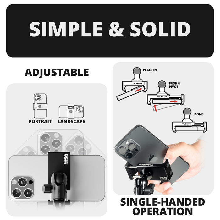 Tackform TRAXX™ - Slim Track Dash Bracket With 20LITE Phone & Tablet Mounts for Tacoma (2016-2023)