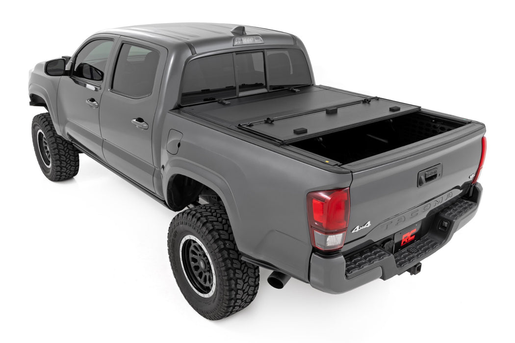 Rough Country Hard Tri-Fold Flip Up Bed Cover for Tacoma (2005-2015)