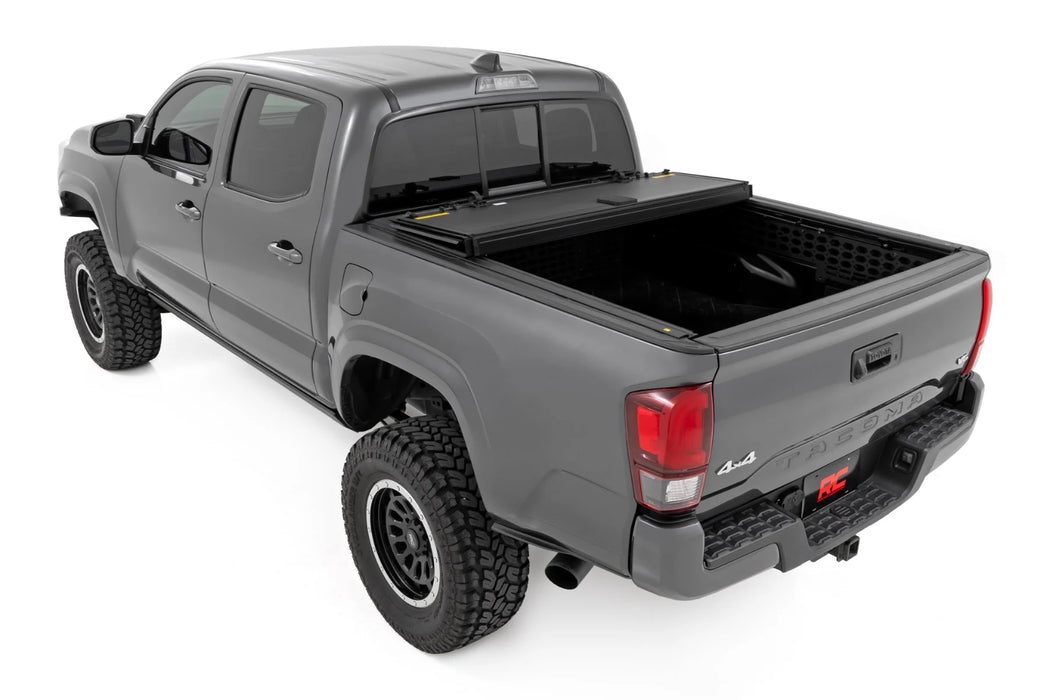 Rough Country Hard Tri-Fold Flip Up Bed Cover for Tacoma (2005-2015)