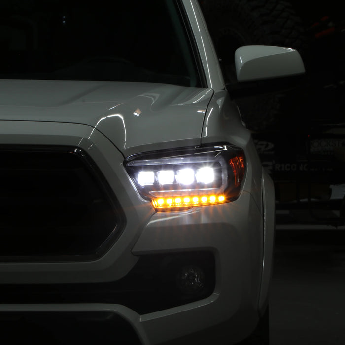 Spyder Apex Black Multi-Beam LED Headlights for Tacoma Halogen W/LED DRL (2016–2022)