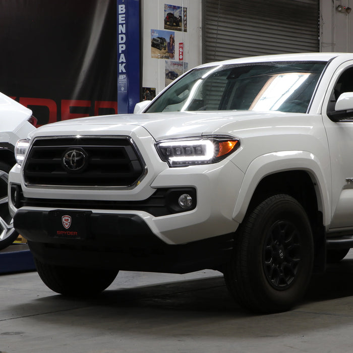 Spyder Apex Black Multi-Beam LED Headlights for Tacoma Halogen W/LED DRL (2016–2022)