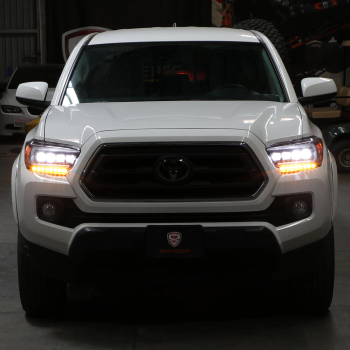 Spyder Apex Black Multi-Beam LED Headlights for Tacoma Halogen W/LED DRL (2016–2022)
