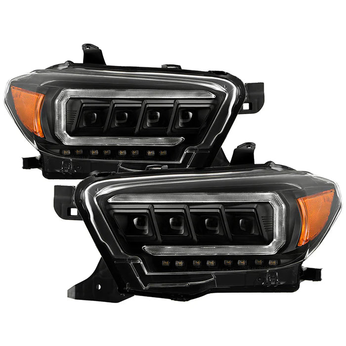 Spyder Apex Black Multi-Beam LED Headlights for Tacoma Halogen W/LED DRL (2016–2022)