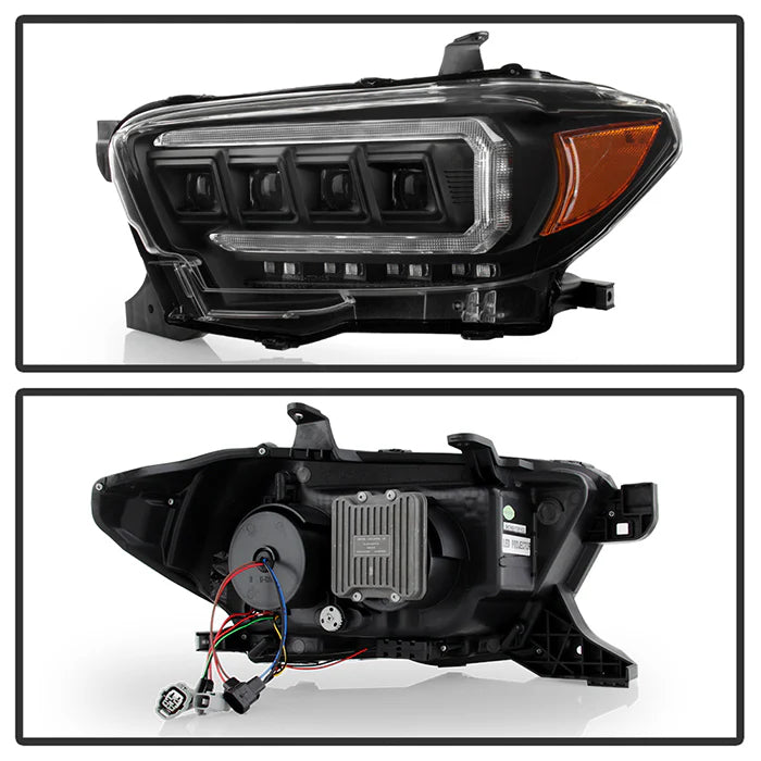 Spyder Apex Black Multi-Beam LED Headlights for Tacoma Halogen W/LED DRL (2016–2022)