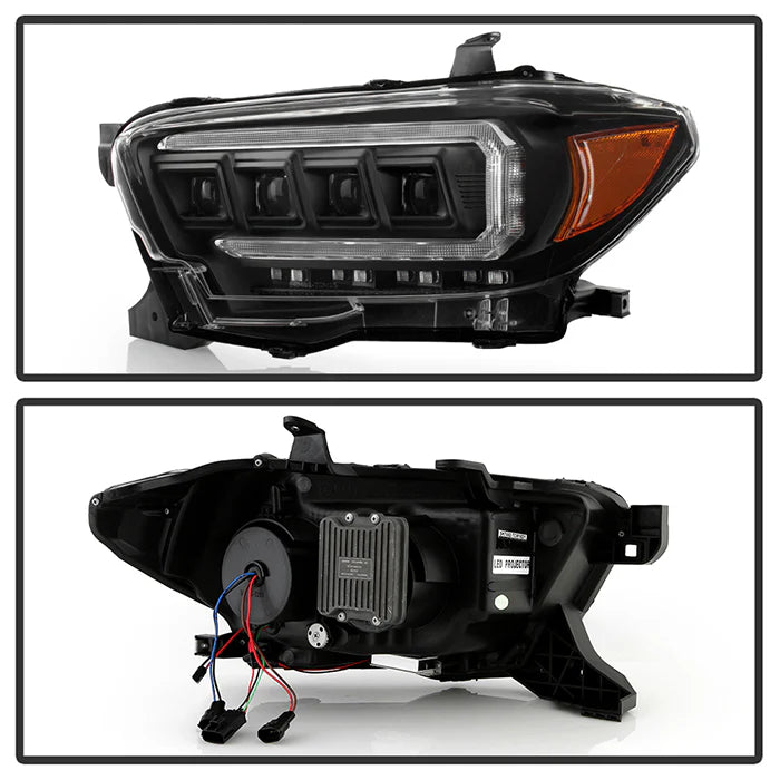 Spyder Apex Black Multi-Beam LED Headlights for Tacoma Halogen W/O LED DRL (2016–2022)