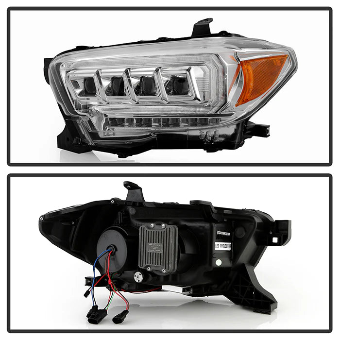 Spyder Apex Chrome Multi-Beam LED Headlights for Tacoma Halogen W/O LED DRL (2016–2022)
